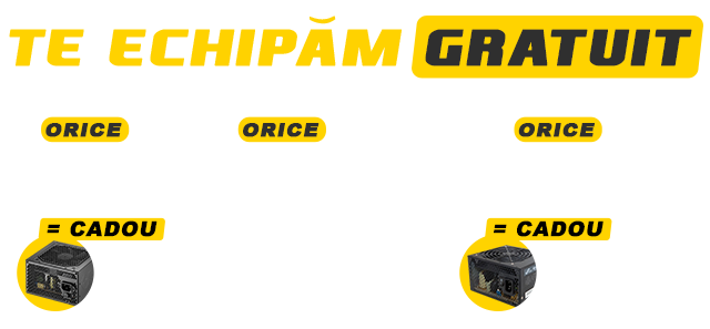 Orice placa de baza impreuna cu orice procesor si orice placa video iti aduce o sursa cadou
