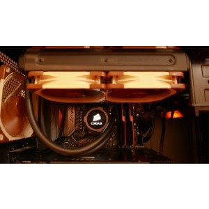 Noctua F12 (push-pull) pe radiator Corsair H105
