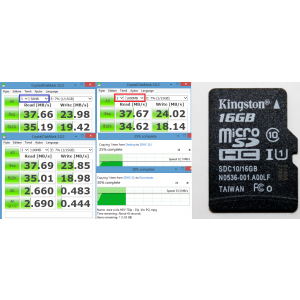 testat cu card-readerul intergrat din laptop (suportă UHS-I 104MB/s - SDR104)