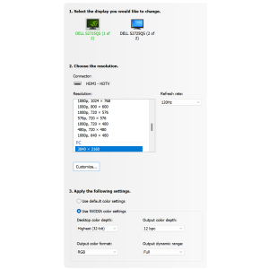 Setari in nvidia control panel.