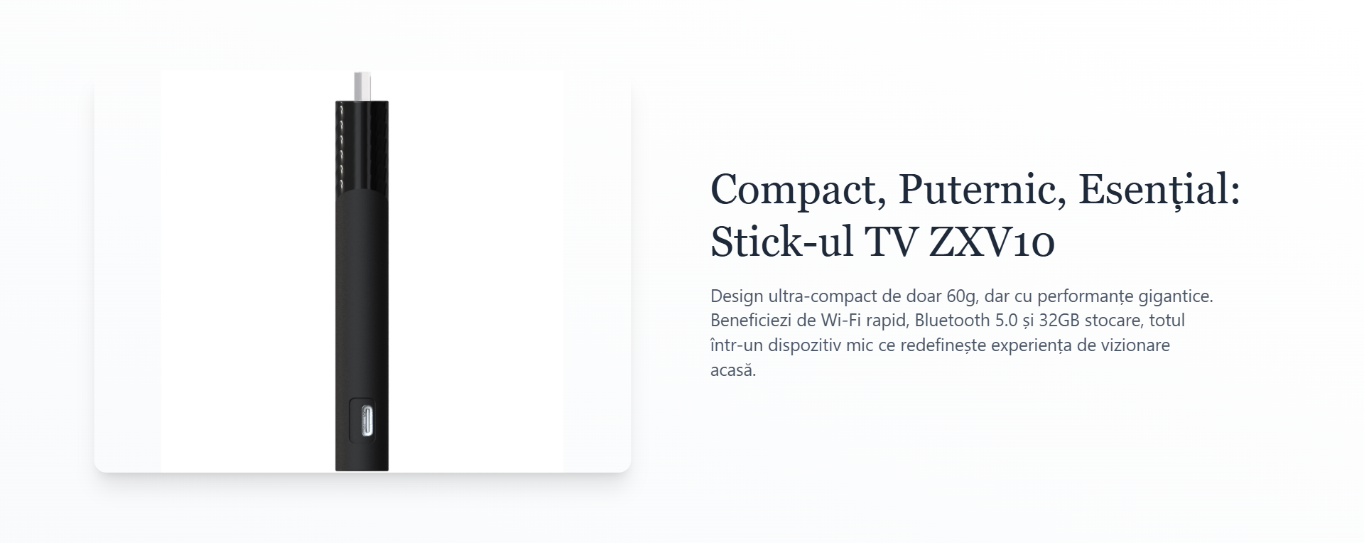 Media-player ZTE ZXV10 Stick, 4K Ultra HD, HDR, Google TV
