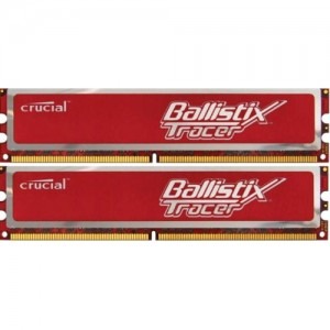 Crucial Ballistix Tracer 4GB DDR2 800MHz CL4 LED Red Dual Channel Kit