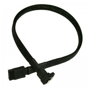 Nanoxia SATA-III Female - SATA-III Female, conector 90 grade, 0.3m, negru