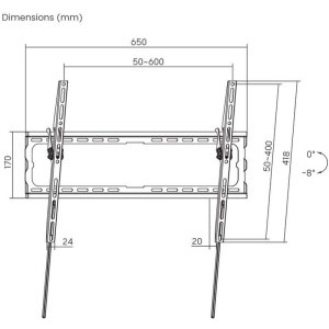 SBOX PLB-3446T-2, 37 - 80 inch, negru