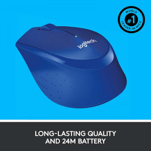 Logitech M330 Silent Plus, Wireless, Blue