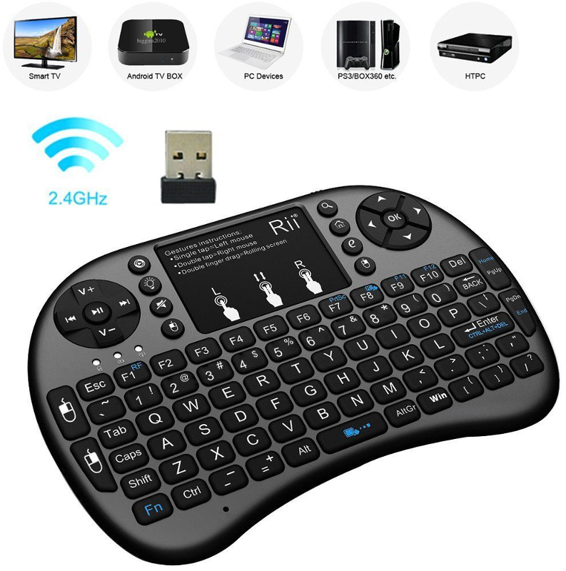 Tastatura SMART Rii I8+, Wireless, TouchPad, pentru Smart TV, Android, PC