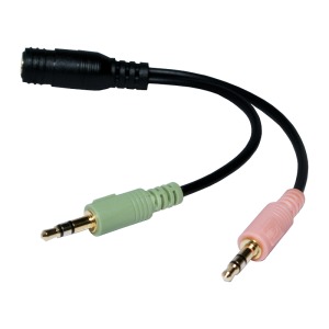 Cablu audio Logilink Jack 3.5 mm F - 2x Jack M, 0.15 m, negru