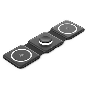 Incarcator wireless Vention 3-in-1 MagSafe, Wireless Qi 15W, Black