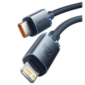 Baseus Crystal Shine, USB-C Male la Lightning Male, 20W, 1.2 m, Black