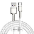 Cablu de date / adaptor Baseus Cafule Metal, USB Male la USB-C Male, 66W, 2 m, White