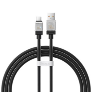 Cablu de date / adaptor Baseus Coolplay, USB Male la USB-C Male, 100W, 2 m, Black