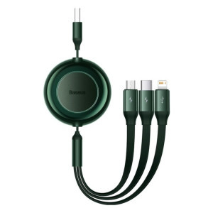 Baseus Bright Mirror 2, USB Male la microUSB Male, USB-C Male, Lightning Male, 1.1 m, Green