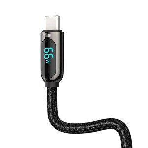 Baseus Display, USB Male la USB-C Male, 66W, 2 m, Black