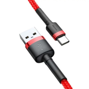 Baseus Cafule, USB Male la USB-C Male, 2 m, Red-Black