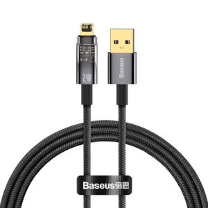 Cablu de date / adaptor Baseus Explorer, USB Male la Lightning Male, 1 m, Black