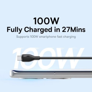 Baseus Pudding, USB Male la USB-C Male, 100W, 1.2 m, Black