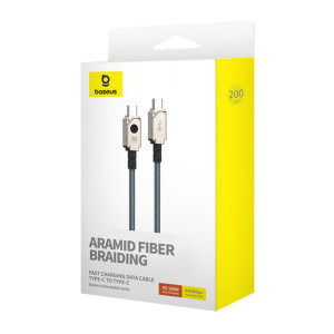 Baseus Unbreakable, USB-C Male la USB-C Male, 100W, 2 m, White