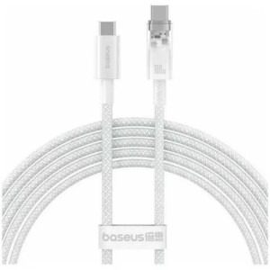 Cablu de date / adaptor Baseus Explorer, USB-C Male la USB-C Male, 100W, 2 m, White