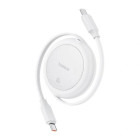 Cablu de date / adaptor Baseus Free2Pull Mini, USB-C Male la USB-C Male, 1 m, 60W, White