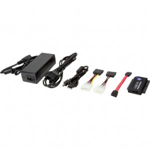 Logilink 1x USB 2.0 Female - 1x IDE Male + 1x SATA Male, OTB, negru