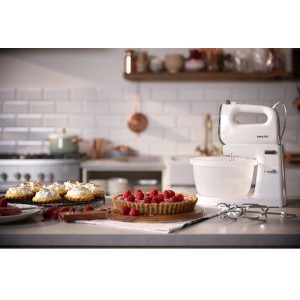 Philips Mixer cu bol, Viva Collection HR3745/00, 450W, 3L, Alb / Gri