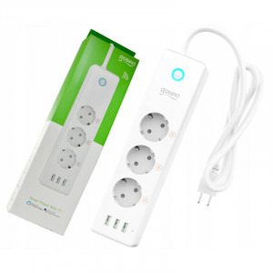Gosund P1 Prelungitor Smart, 3680W, Control prin aplicatie, 3 Prize, 3 Porturi USB