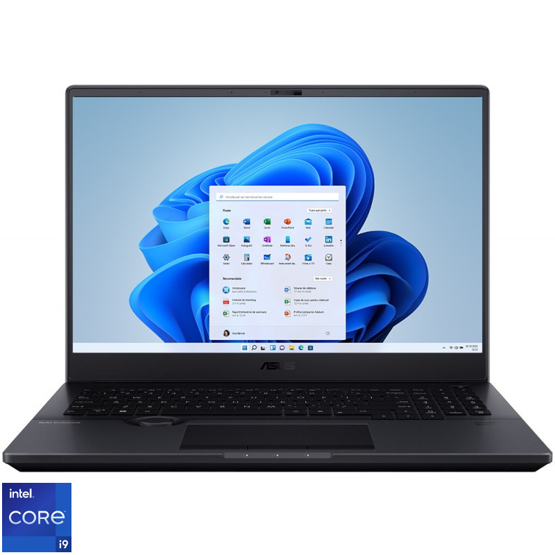 Laptop ASUS 16'' ProArt Studiobook Pro 16 OLED H7600ZX, 4K, Procesor Intel® Core™ i9-12900H (24M Cache, up to 5.00 GHz), 64GB DDR5, 2x 1TB SSD, GeForce RTX 3080 Ti 16GB, Win 11 Pro, Mineral Black