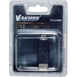 Vakoss 1x USB 2.0 Female - 1x microUSB 2.0 Male, negru