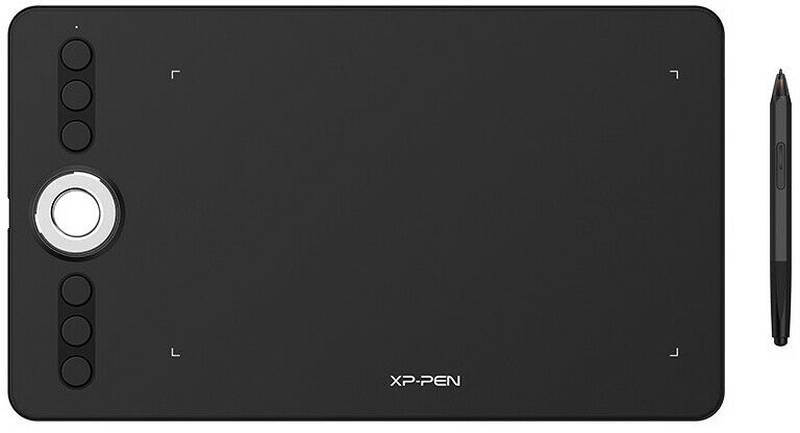Tableta grafica XP-Pen Deco 02, 10x5.63", rotita multifunctionala, Pen cu cap stergere, 6 butoane, 8192 niveluri presiune, include Artrage Lite, Manusa, Pen-Stand, 8 varfuri de rezerva