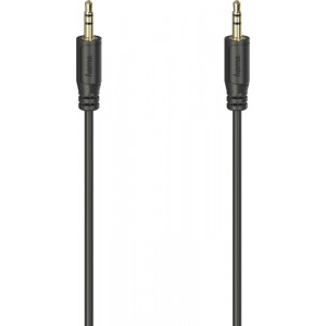 Cablu audio Hama Flexi-Slim, Jack 3.5 mm Male - Jack 3.5 mm Male 0.75 m, negru