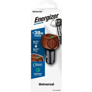 Energizer D38WO, 1x USB-C, 1x USB, 38W, Black/Brown