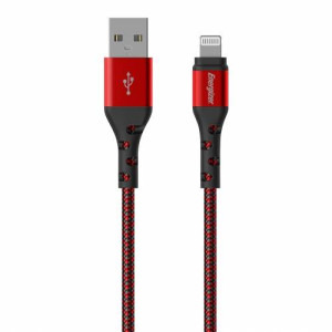 Energizer USB Male la Lightning Male, braided nylon, 2 m, Red