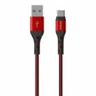 Cablu de date / adaptor Energizer USB Male la USB-C Male, braided nylon, 2 m, Red