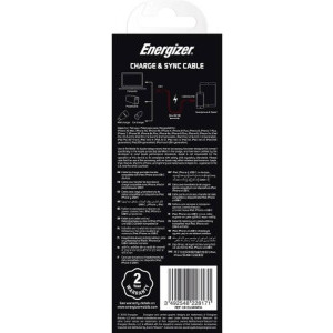 Energizer Bicolor, USB-C Male la Lightning Male, 2 m, White