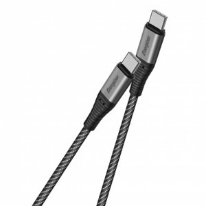 Energizer USB-C Male la USB-C Male, braided nylon, 2 m, Black