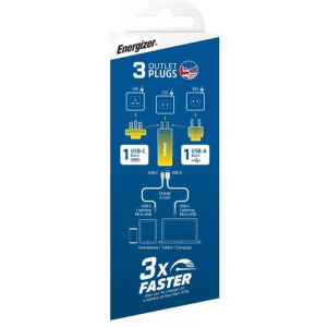 Energizer A65MU, 1x USB-C, 1x USB, 65W (adaptor US, UK, EU)