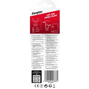 Energizer Jack 3.5 mm Male la Jack 3.5 mm Male, 1.5 m, Black