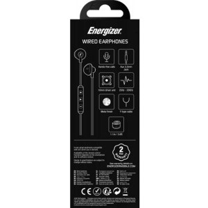Energizer In-Ear, UBA15BK, metalice, negru