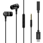 Casti Energizer In-Ear, UIC30BK2, Black cu adaptor USB-C