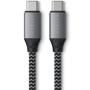 Satechi USB 2.0 Tip C Male - USB 2.0 Tip C Male, 0.25m, gri-negru