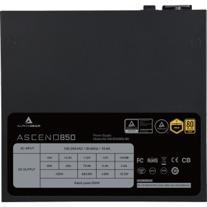 ALPHAGEAR ASCEND, 80+ Gold, Cybenetics Gold, 850W