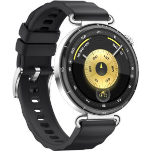 Huawei Watch GT 6, 41mm, Black Stainless Steel, curea Black Fluoroelastomer
