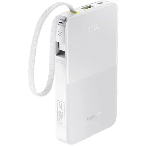 Baterie externa Baseus EnerFill FC51 Bipow2 Pro, 10000 mAh, 1x USB, 1x USB-C, 22.5 W, Display, Cablu USB-C integrat, White