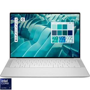 Laptop DELL 14.5 14 Premium DA14250, 1920 x 1200 IPS 30-120Hz, Procesor Intel® Core™ Ultra 7 255H (24M Cache, up to 5.10 GHz), 32GB LPDDR5X, 1TB SSD, GeForce RTX 4050 6GB, Win 11 Pro, Platinum, 3Yr BOS