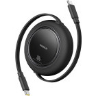 Cablu de date / adaptor Baseus Free2Pull, USB-C Male la USB-C Male, 100 W, Retractabil, 2 m, Black