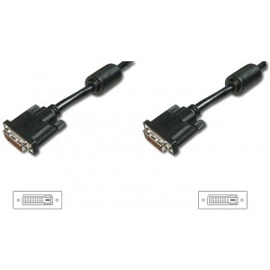 Assmann DVI-D Male - DVI-D Male, Dual Link, 0.5m, negru