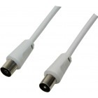 Cablu video Logilink Antena Coaxial Male - Coaxial Female, 2.5m, alb