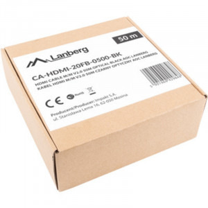 Lanberg HDMI Male - HDMI Male, v2.0, 50m, negru-argintiu