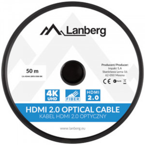 Lanberg HDMI Male - HDMI Male, v2.0, 50m, negru-argintiu