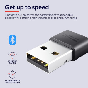 Trust Myna Bluetooth 5.3, USB 2.0, Black